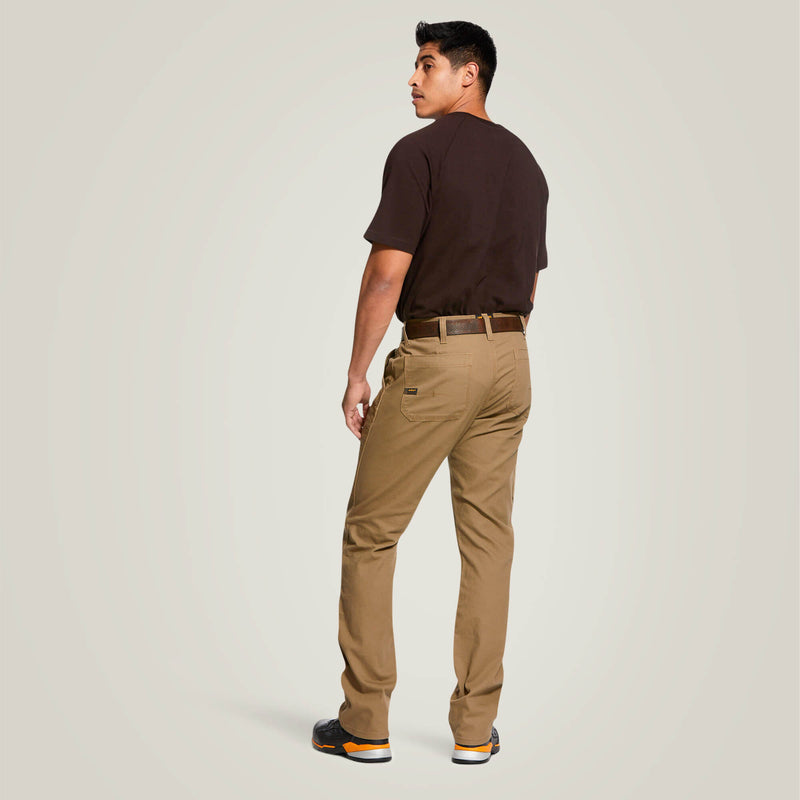 Ariat Rebar M4 Low Rise DuraStretch Made Tough Double Front Stackable Straight Leg Pant, Khaki