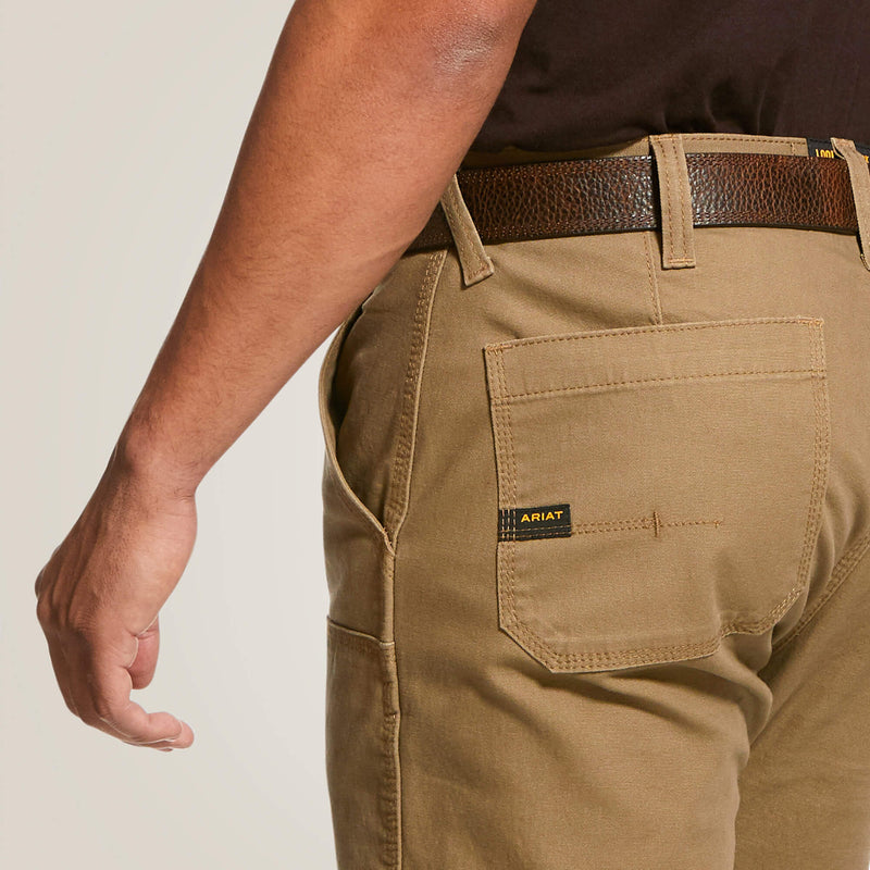Ariat Rebar M4 Low Rise DuraStretch Made Tough Double Front Stackable Straight Leg Pant, Khaki