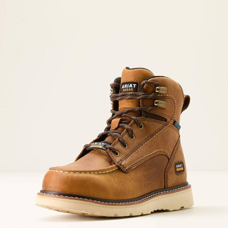 Ariat Rebar Wedge Moc Toe Waterproof Work Boot (Womens, Soft Toe) #10053718