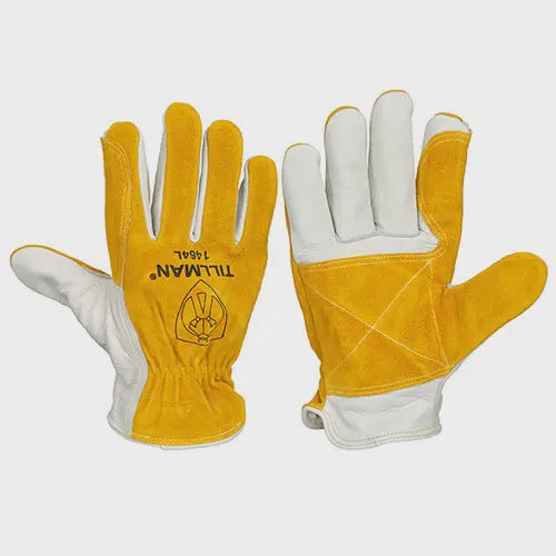TILLMAN 1464 Top Grain/Split Cowhide Back/ Reinforced Palm & Forefinger Drivers Glove