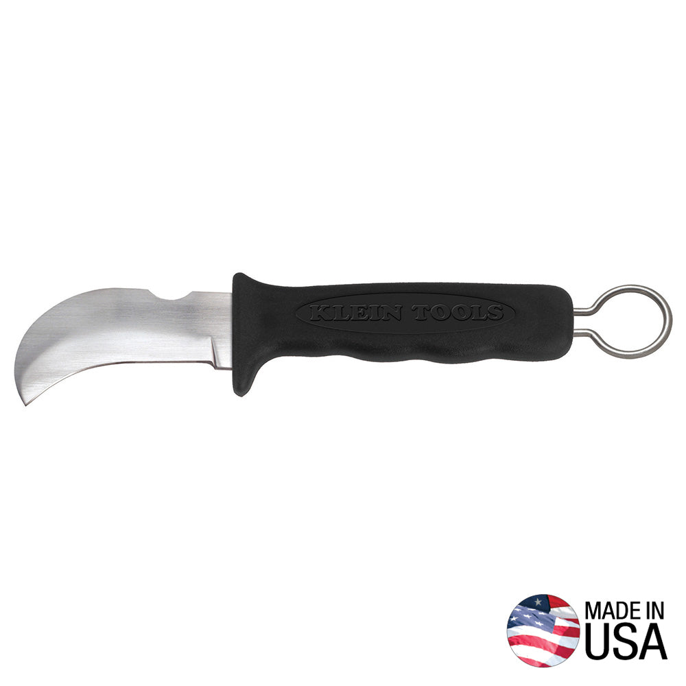 Klein 1570-3 Cable/Linemans Skinning Knife Hook Blade, Notch & Ring
