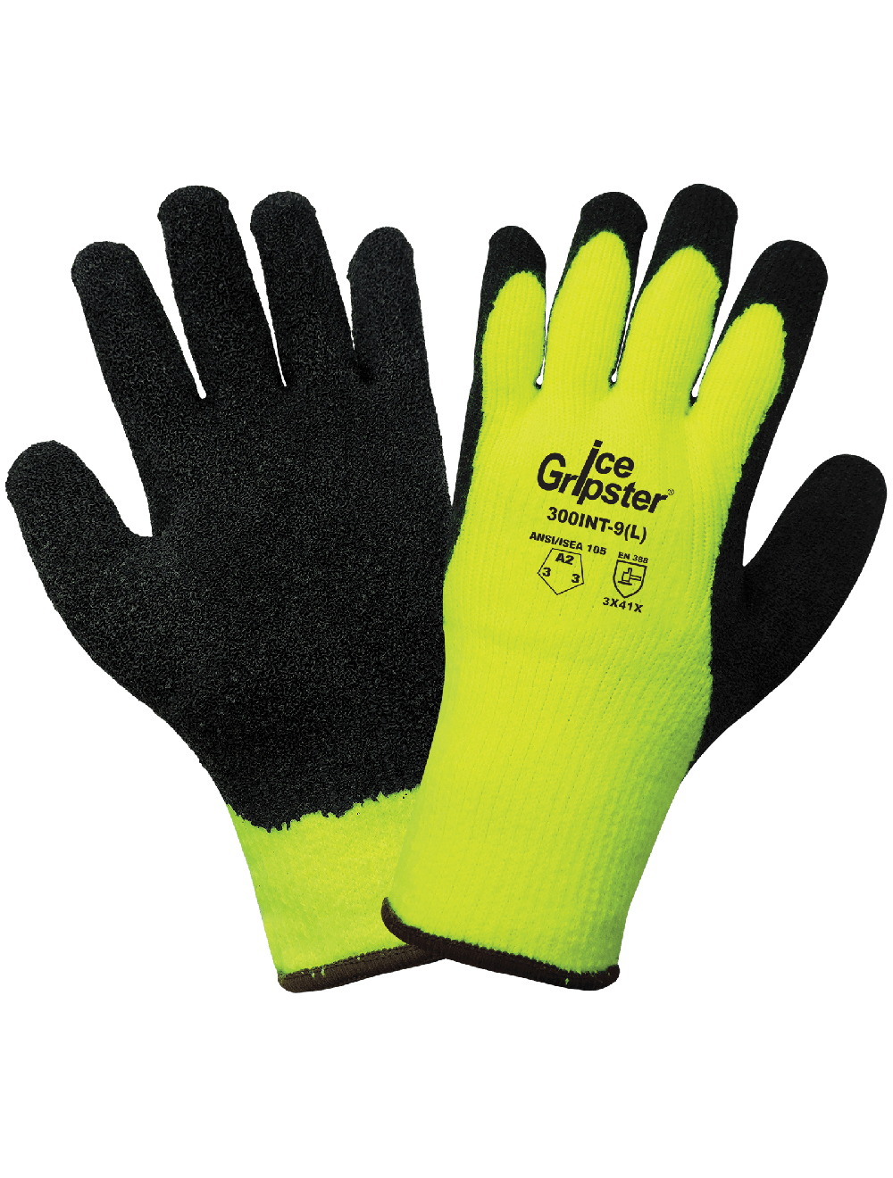 Ice Gripster® Water Repellent Low-Temperature Rubber Coated Gloves with Cut, Abrasion, and Puncture Resistance - 300INT