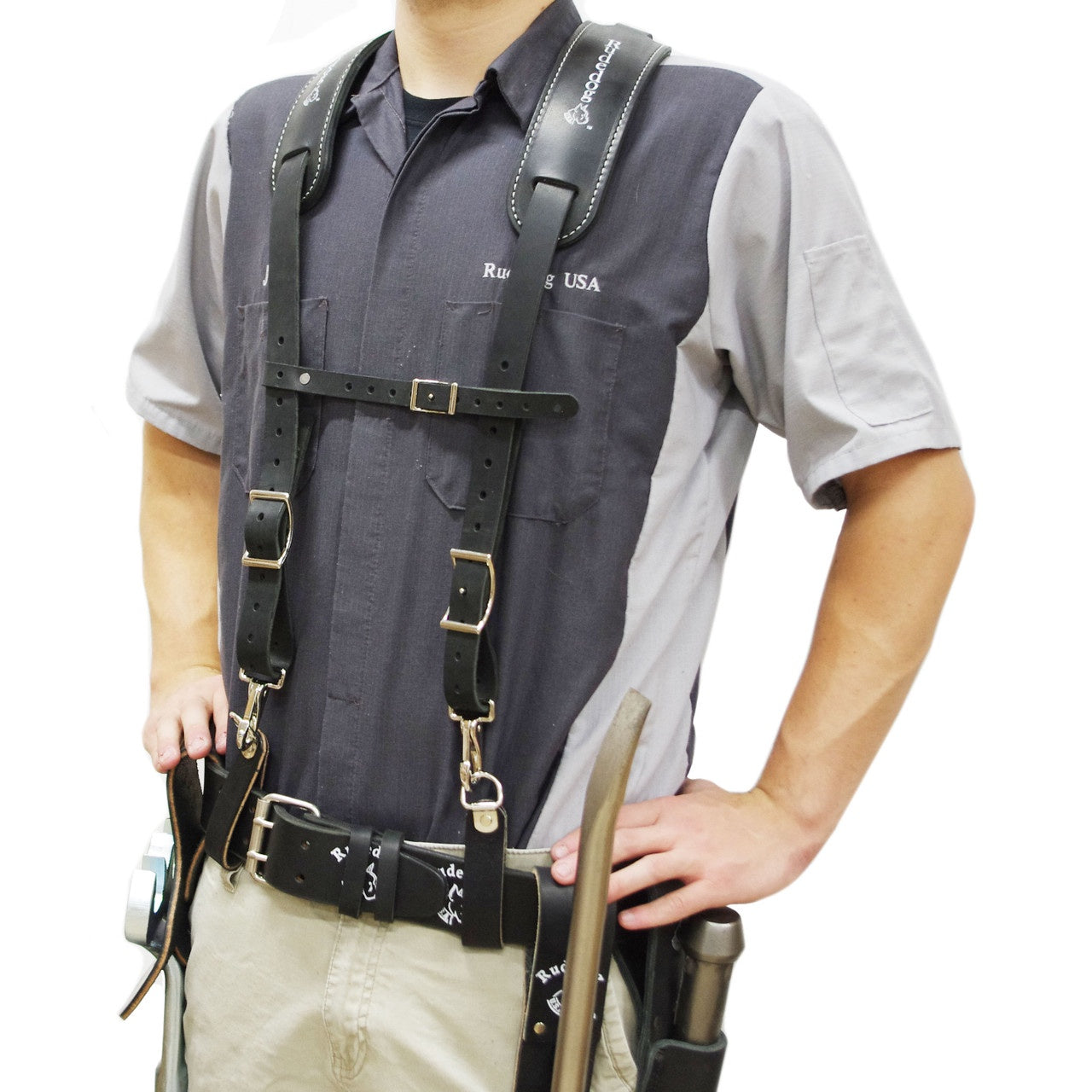 Rudedog USA Leather Work Suspenders  #3018