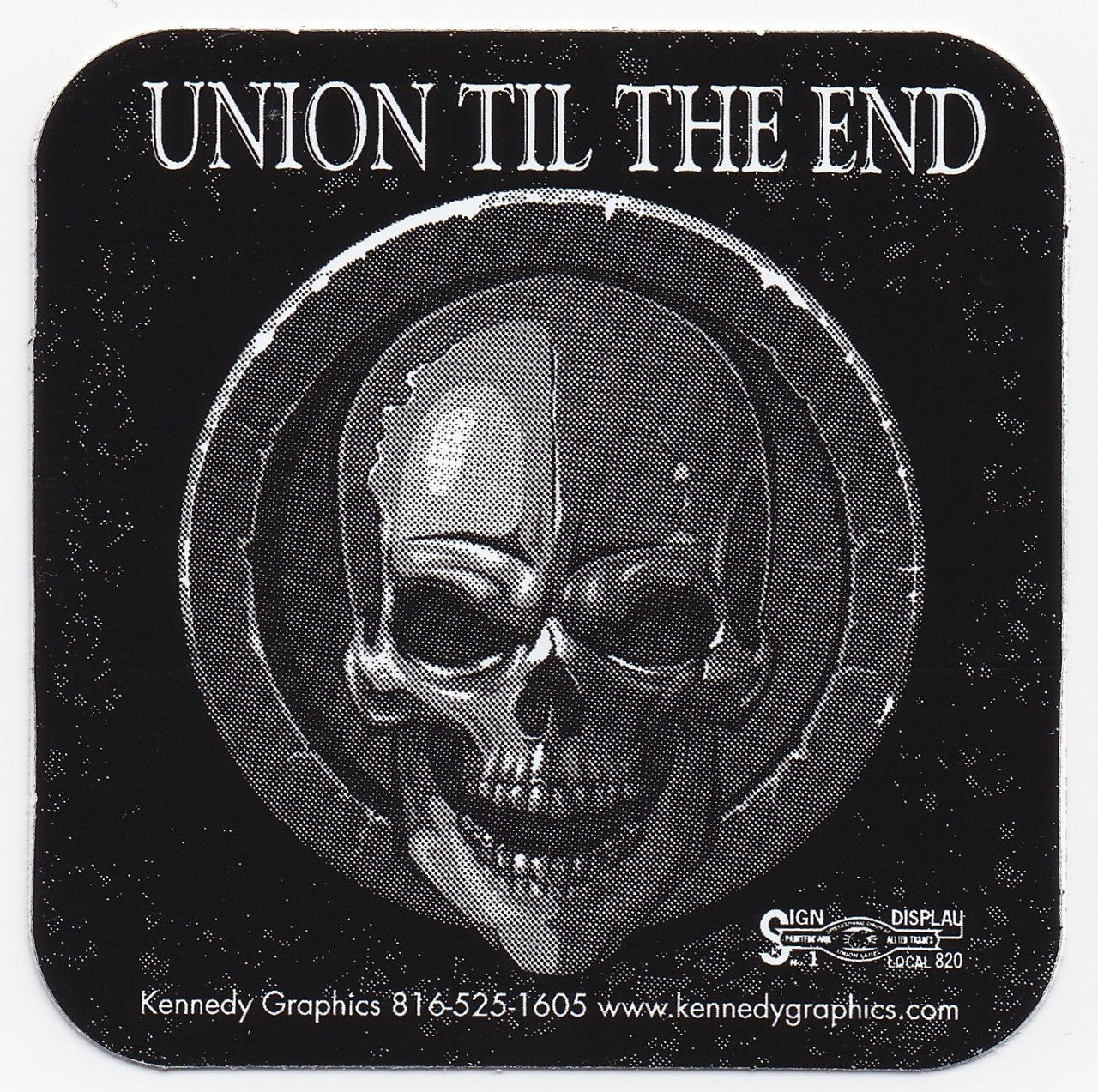 Union Til the End Skull Hard Hat Stickers #S98
