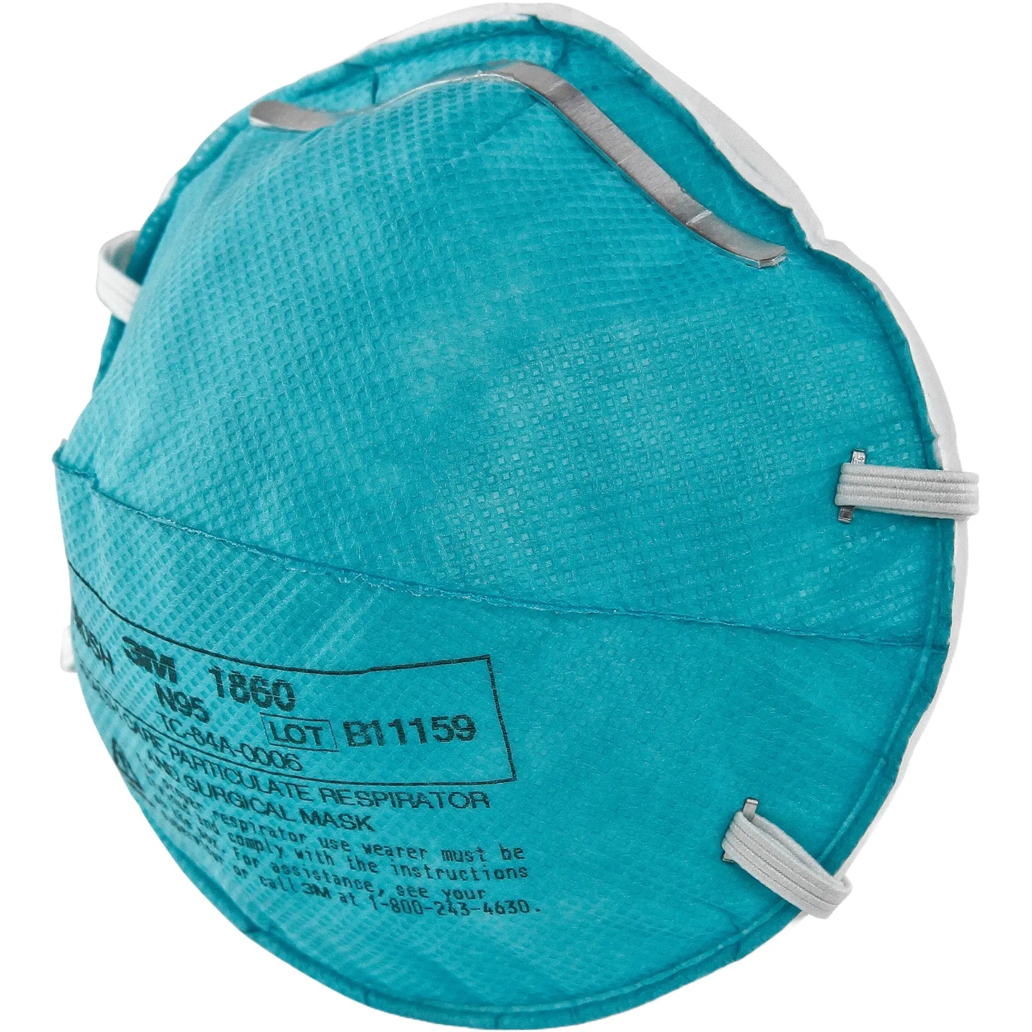 3M 1860 N95 Health Care Particulate Respirator and Surgical Mask, Teal