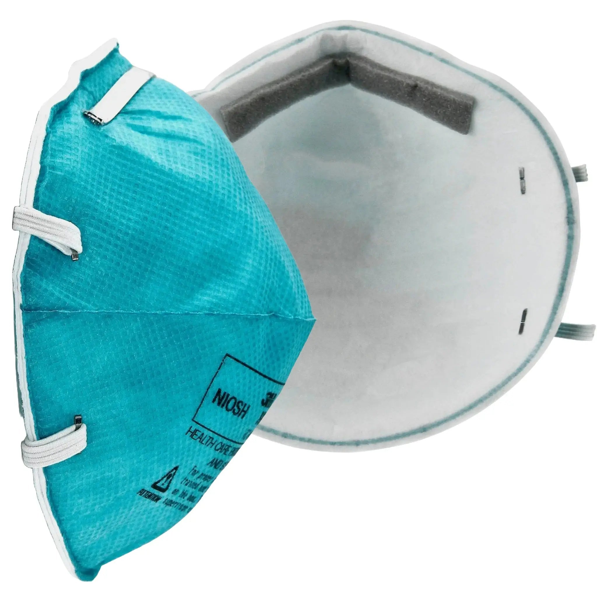 3M 1860 N95 Health Care Particulate Respirator and Surgical Mask, Teal