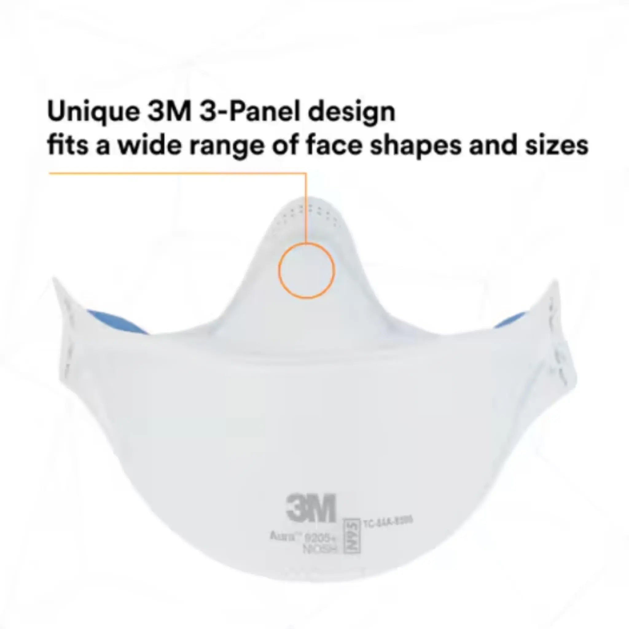 3M 9205+ N95 Aura Particulate Respirator Mask, White, Standard