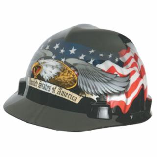 MSA Cap Hard Hat w/ USA Flag and Eagles #10052947