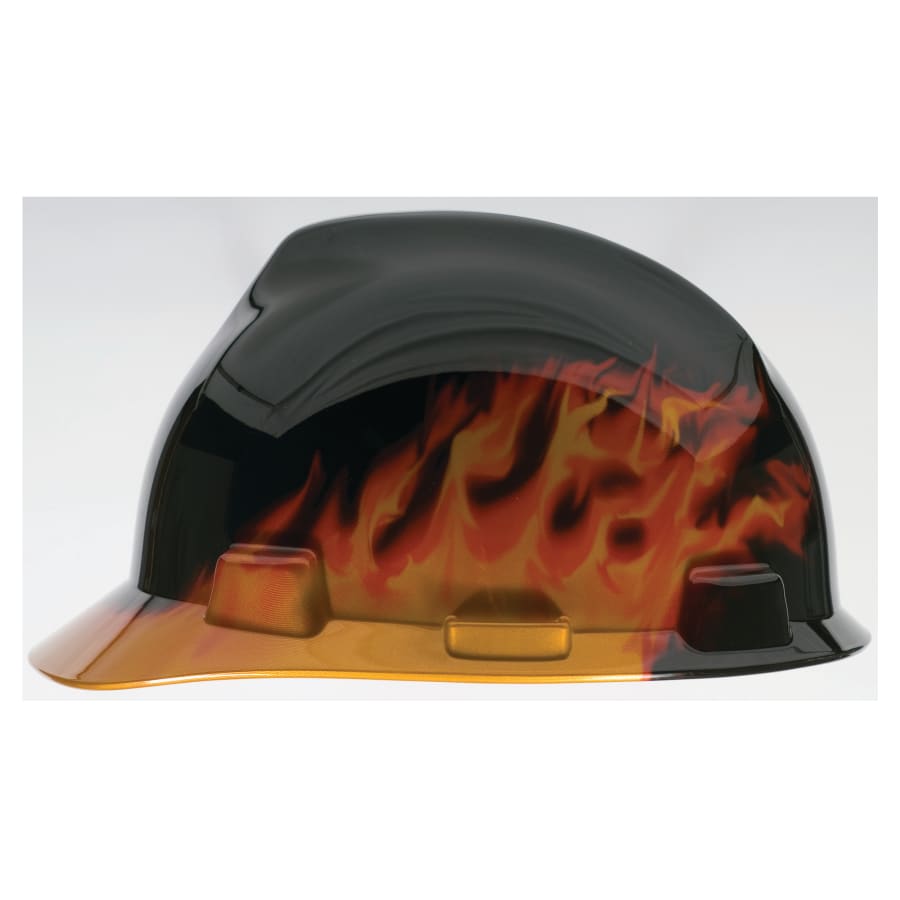 V-Gard Specialty Hardhat, 4 Point, Cap, Black Fire