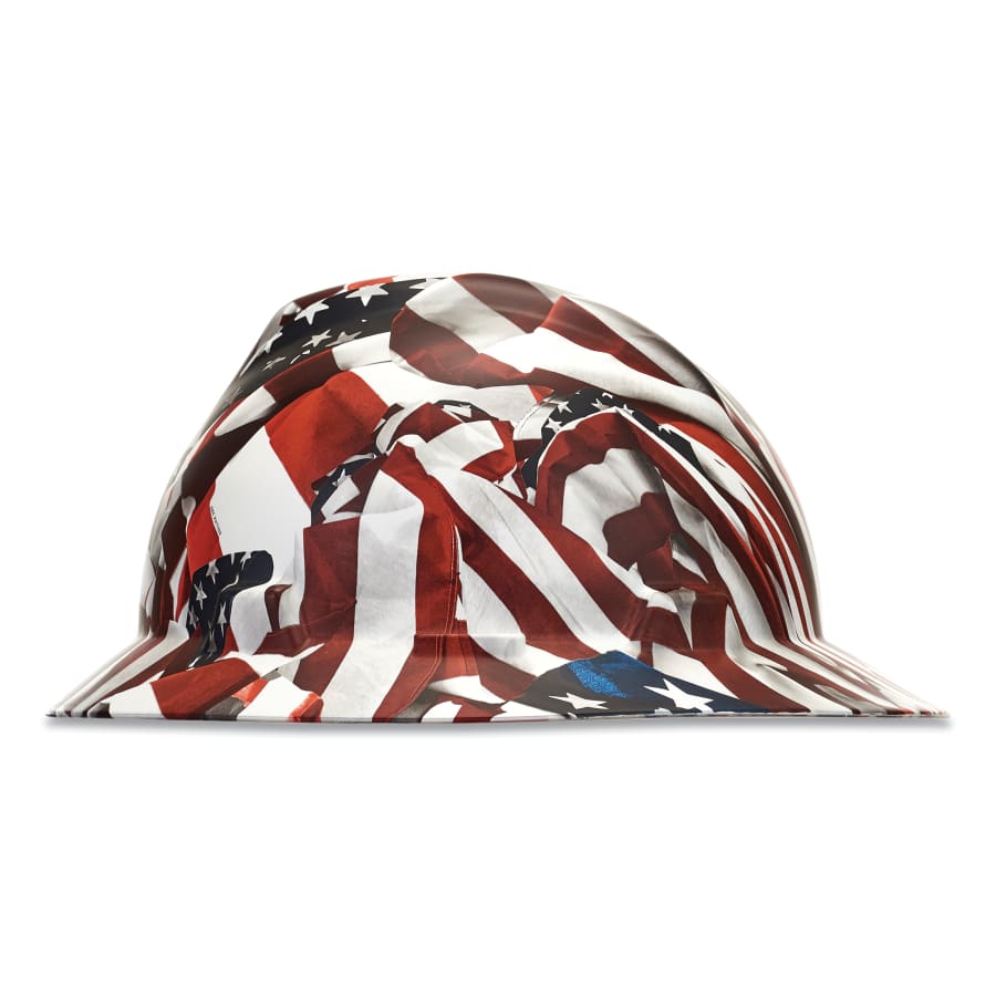 MSA V-Gard Full Brim Hard Hat-Hydro dipped-One Nation