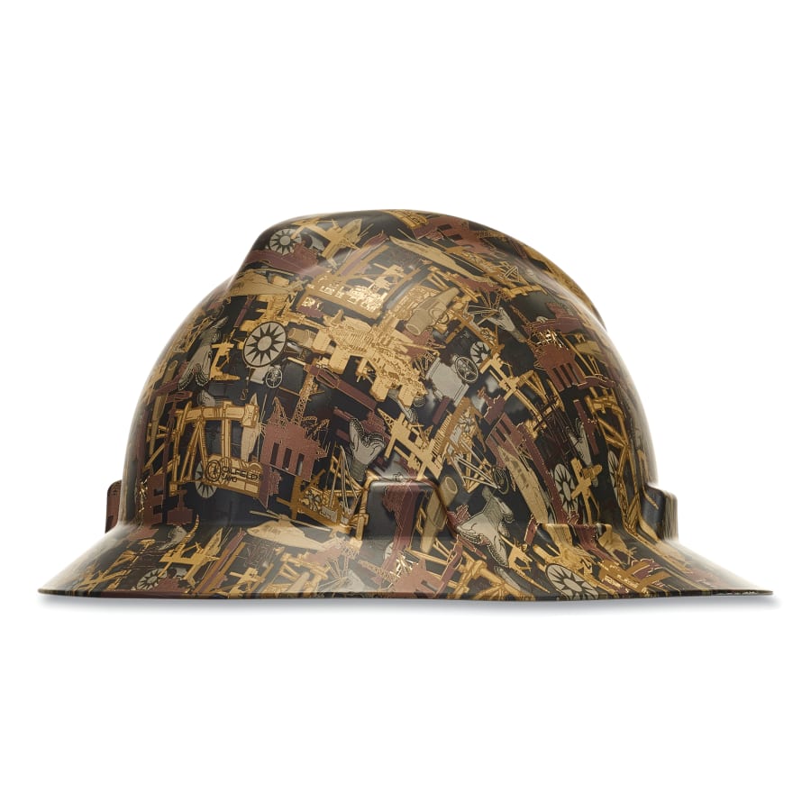MSA V-Gard® Hydro Dip  Oilfield Camo Full Brim Hard Hat