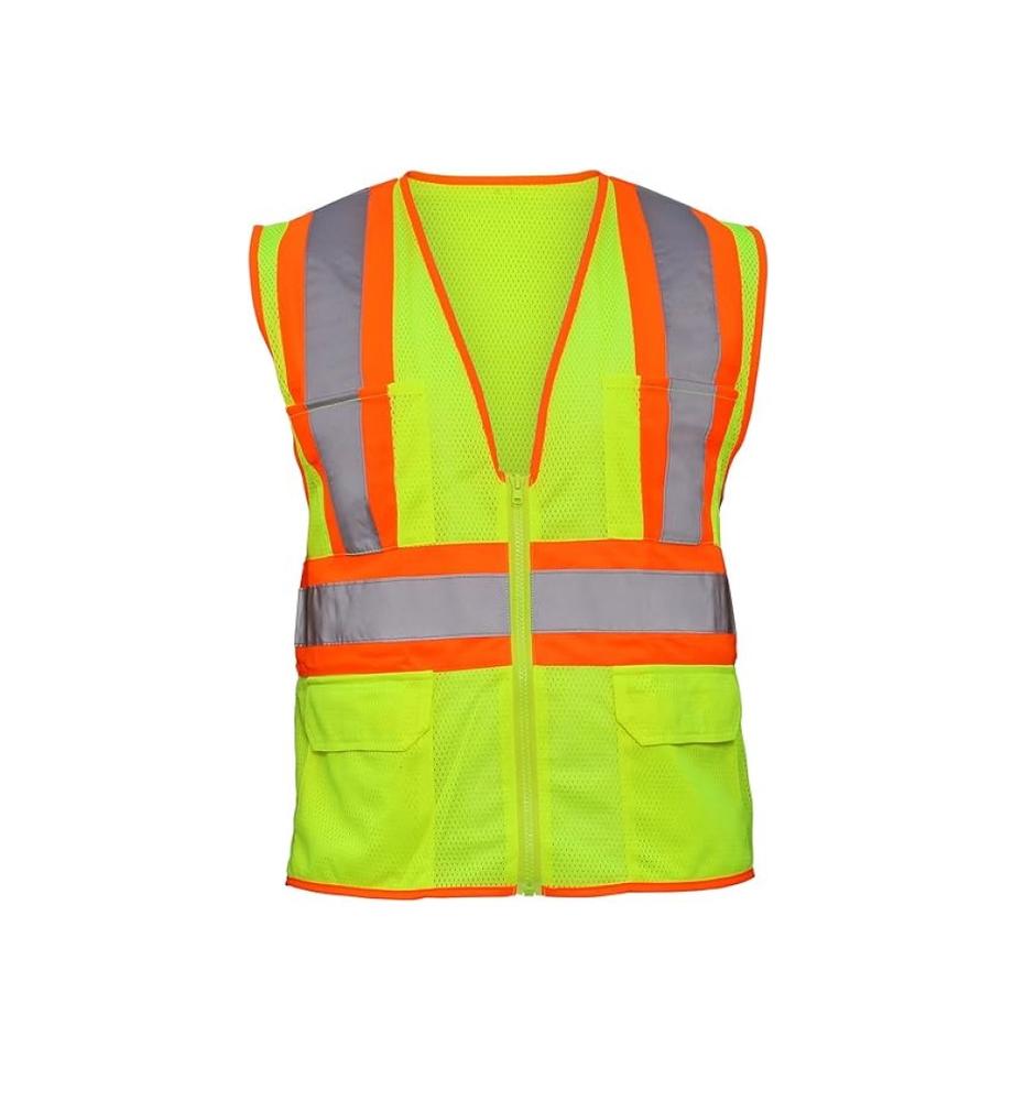 SAS Safety Corp 690-2112 Class 2 High-Visibility Yellow Safety Vest – ANSI Compliant Reflective Workwear