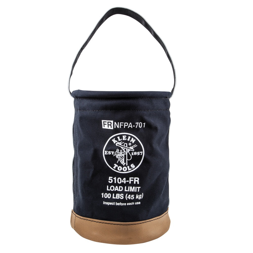 Klein Tools Canvas Bucket, Flame-Resistant, 12-Inch 5104FR