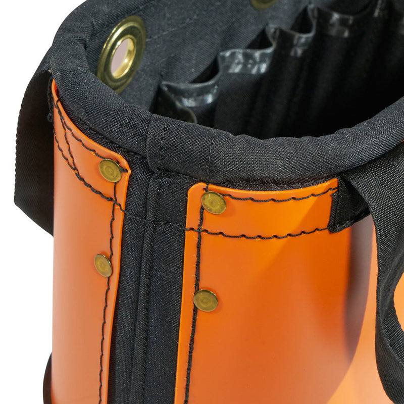 Klein Hard-Body Bucket, 15-Pocket Oval Bucket, Orange/Black - 5144HBS