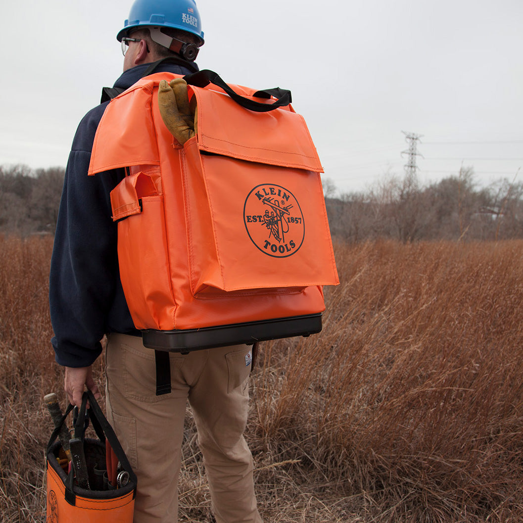 Klein 18 Lineman Backpack Orange Vinyl #5185ORA