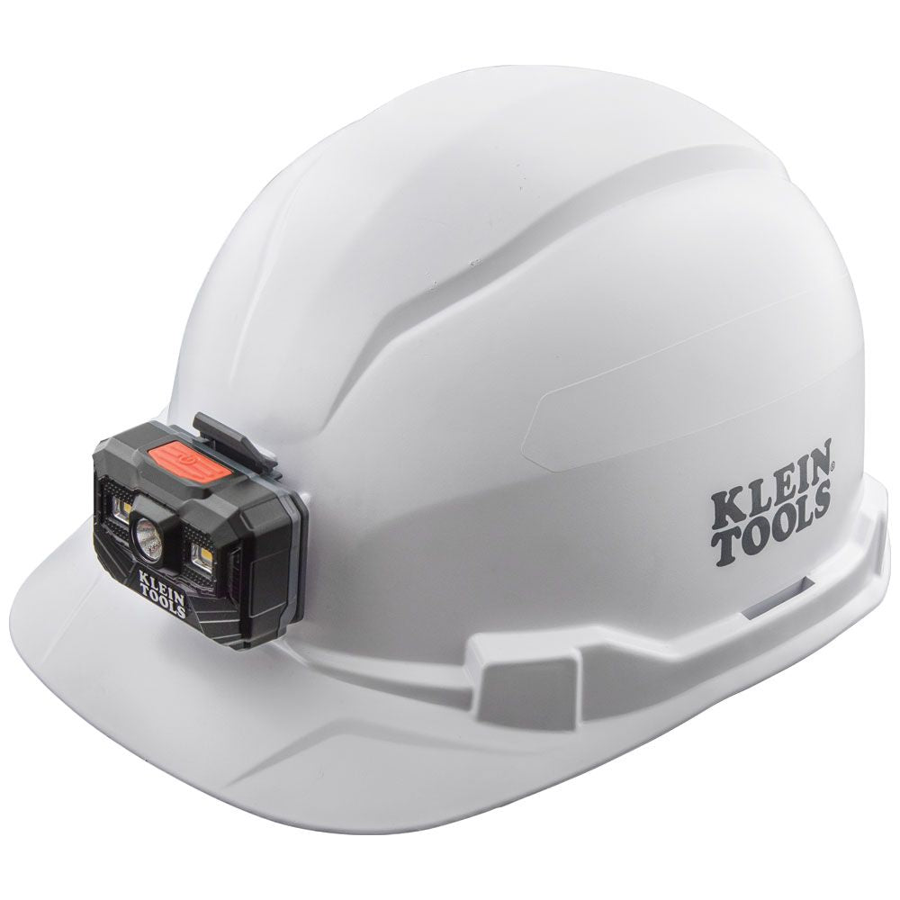 Klein Cap Style Hard Hat with Rechargeable Headlamp Type 1, Class E, White