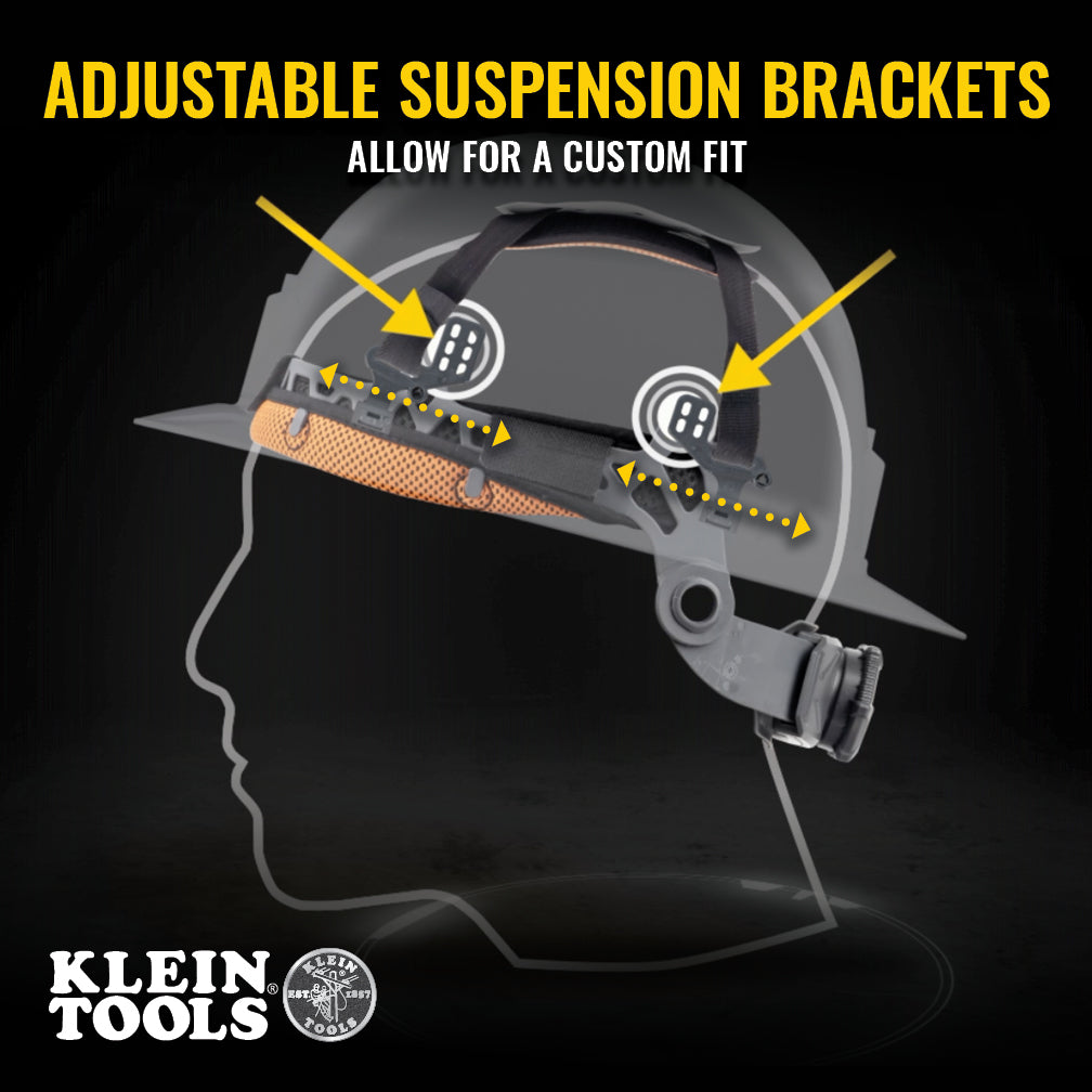 Klein  Safety Helmet, Type-2, Vented Class C, with Rechargeable Headlamp