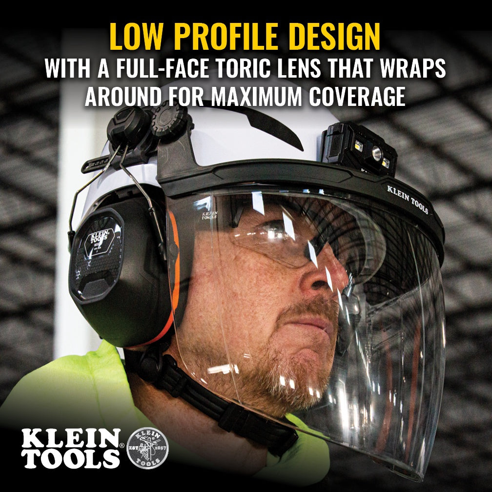 Klein Face Shield, Safety Helmet and Cap-Style Hard Hat, Clear #60472