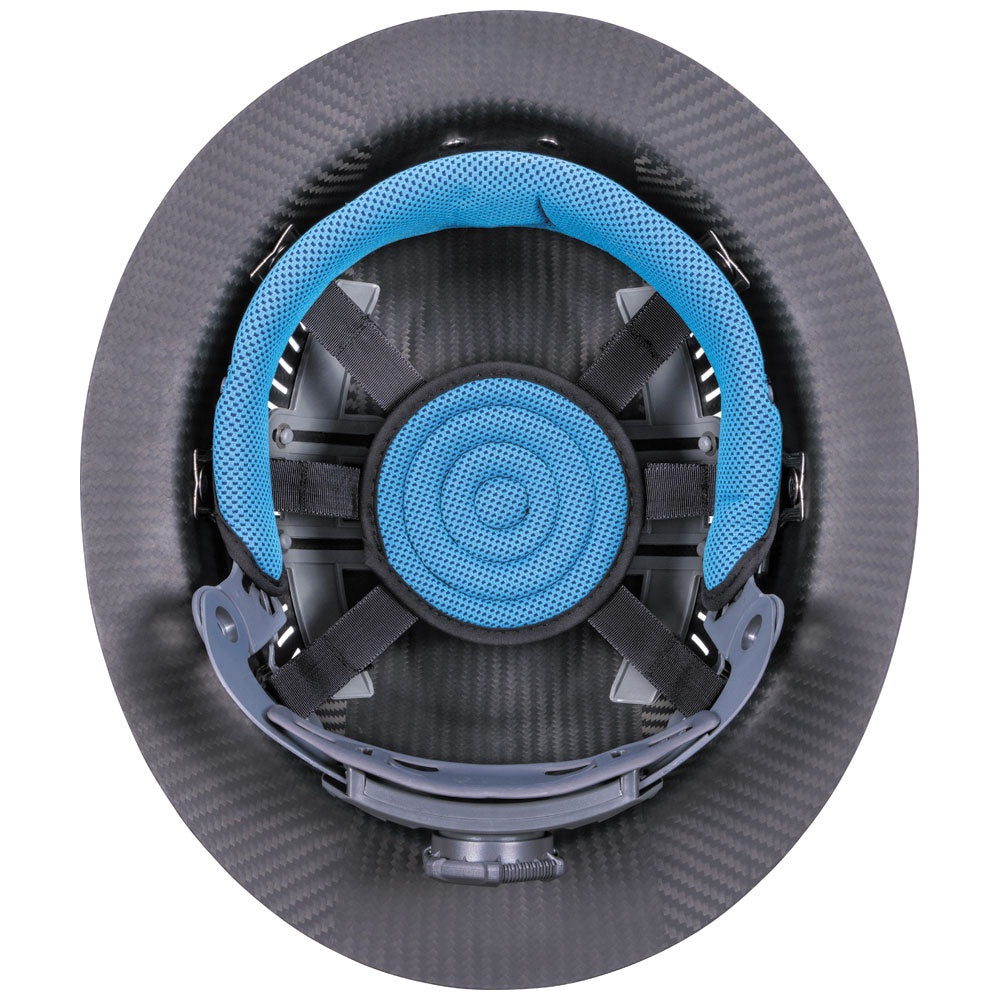 Klein Carbon Fiber Full Brim Hard Hat with Headlamp, Spartan Vented #60514