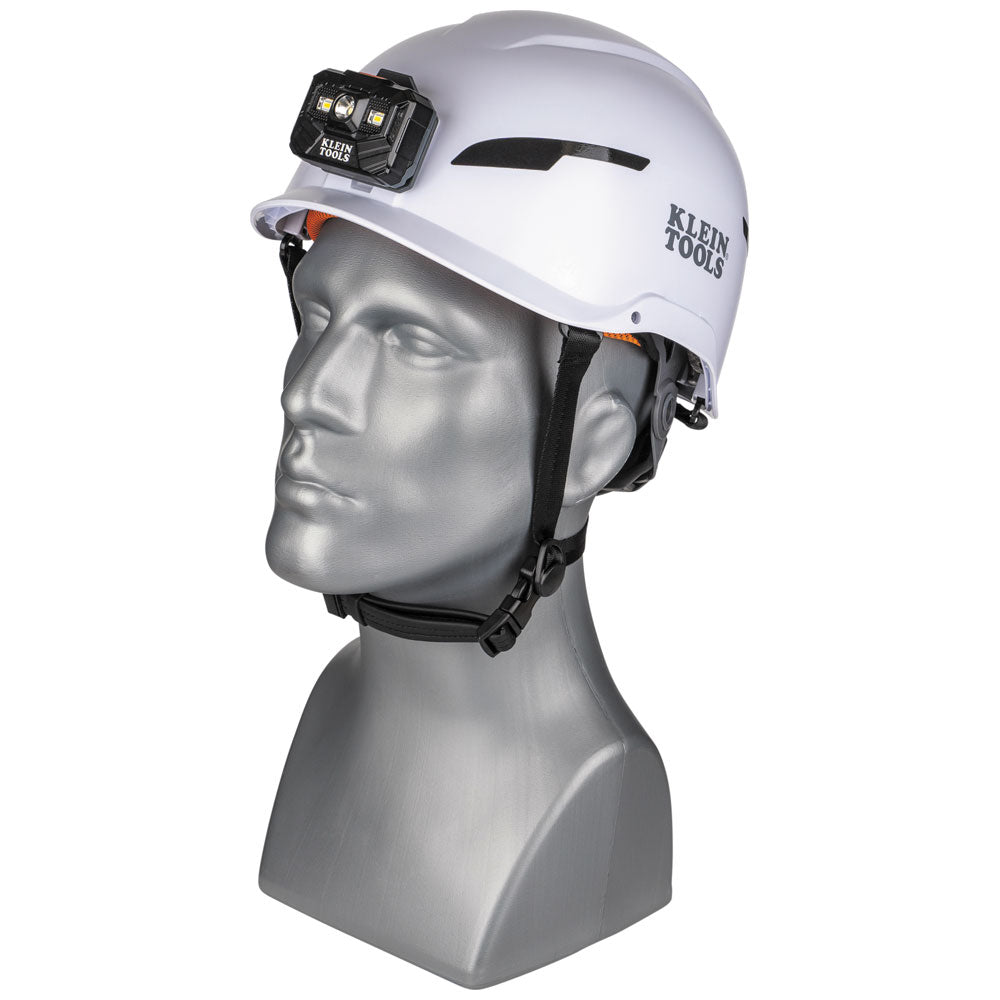Klein  Safety Helmet, Type-2, Non- Vented Class C, with Rechargeable Headlamp