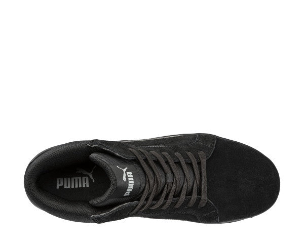 PUMA ICONIC WOMENS SUEDE BLK/BLK MID MID ASTM EH SR #630315