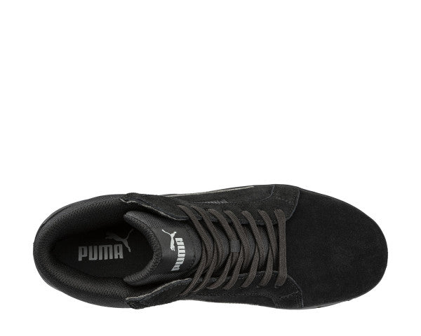 PUMA MENS ICONIC SUEDE BLK/BLK MID ASTM EH SR #630305
