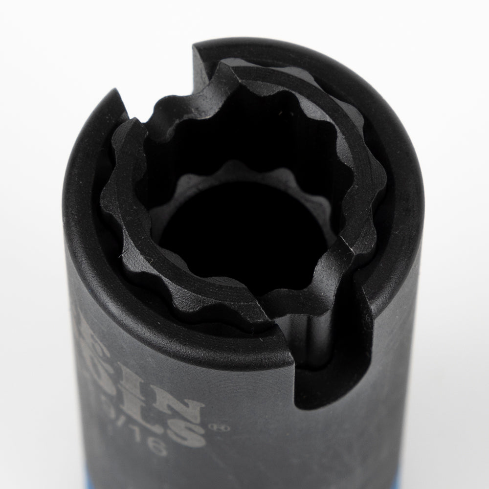 Klein 3-in-1 Slotted Impact Socket, 12-Point, 3/4 and 9/16-Inch #66031