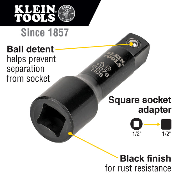 Klein  Flip Impact Socket Adapter, Large, 1/2 to 1/2-Inch #66078