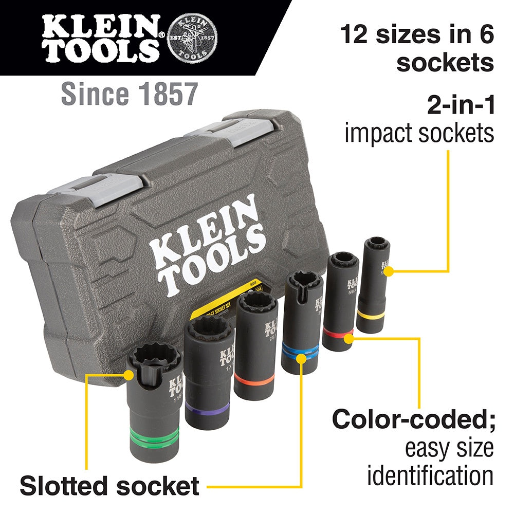 Klein 6-in-1 Impact Socket Set #660KIT2