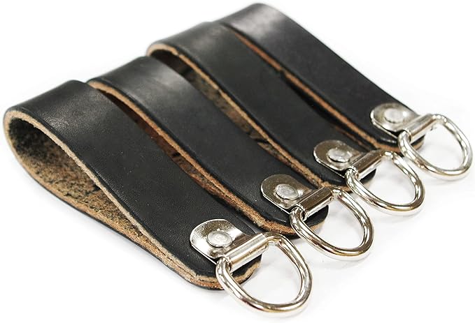 Heavy Duty Leather Suspender D-Ring Loops (Pack of 4) - Rudedog USA