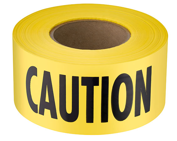 Empire Level Safety Barricade Tape, 3 in x 1,000 ft, Caution, 2 mil, Yellow