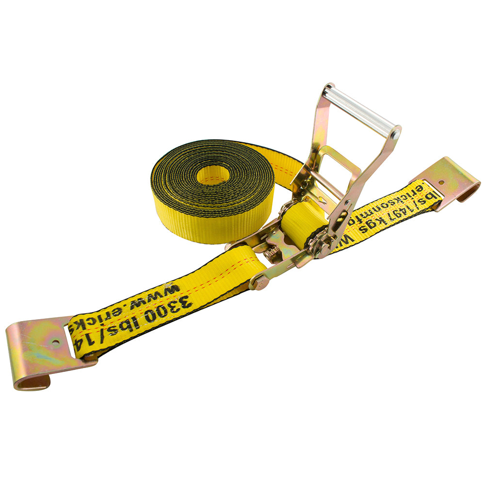 Erickson 2 x 27 10,000 lb. RATCHET STRAPS Flat Hooks