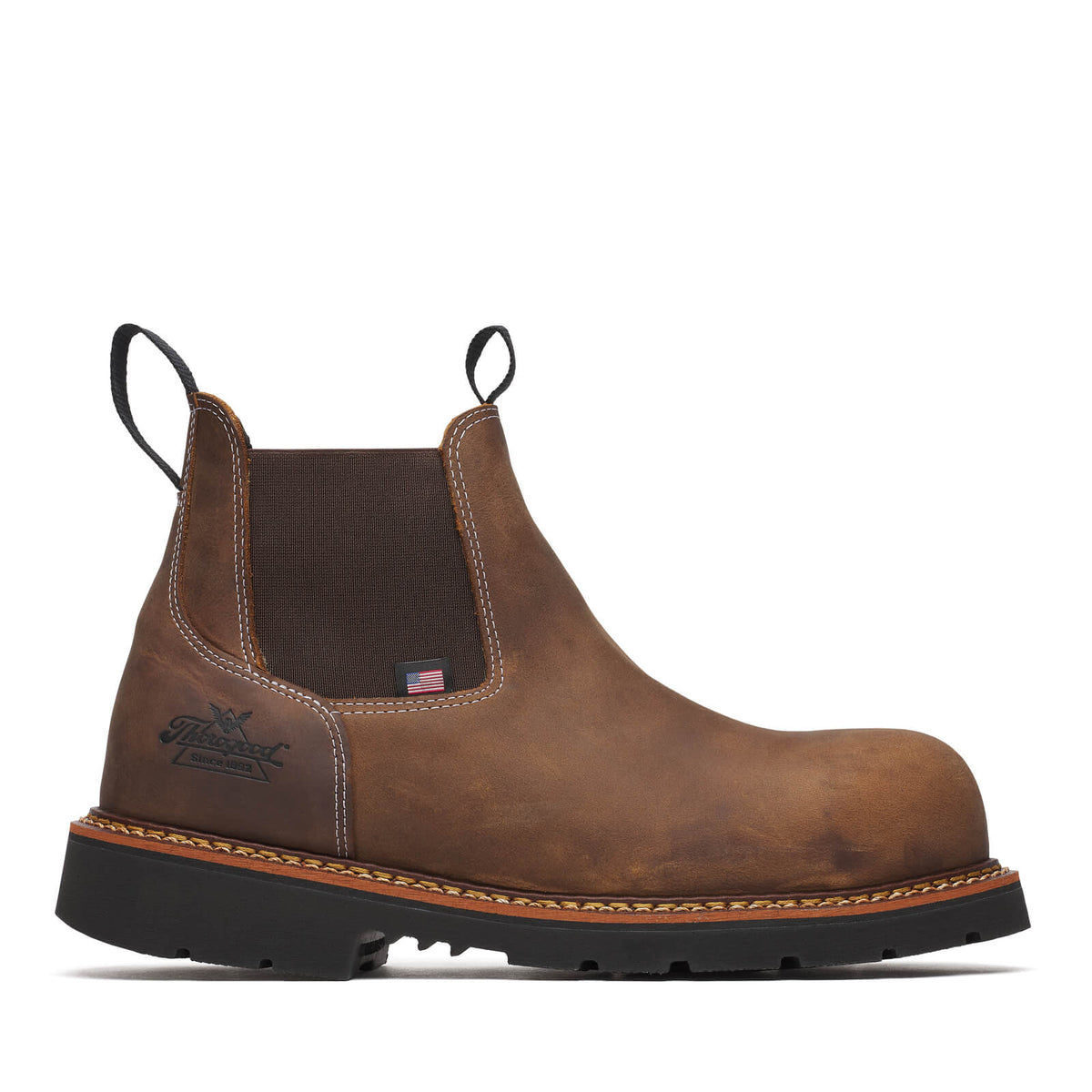 Thorogood American Heritage Chelsea Crazy Horse Nano Round Toe BLK 90 #804-4109