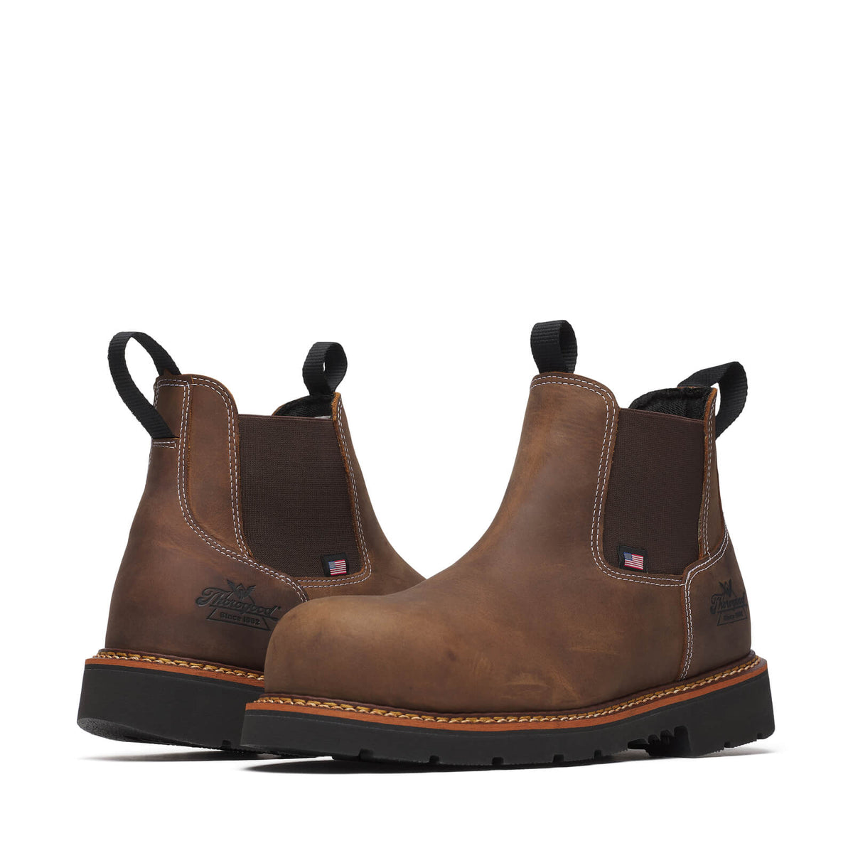 Thorogood American Heritage Chelsea Crazy Horse Nano Round Toe BLK 90 #804-4109