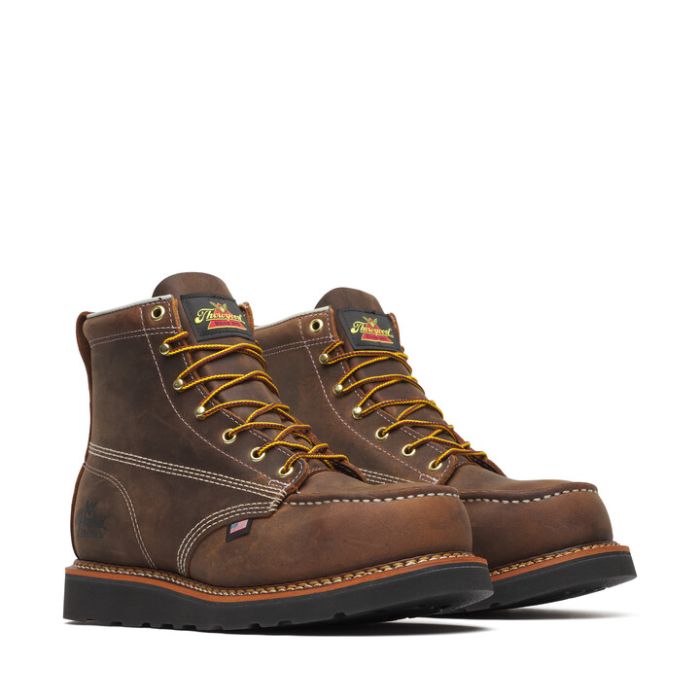 Thorogood Crazy Horse 6"  Steel Toe, Blk Wedge