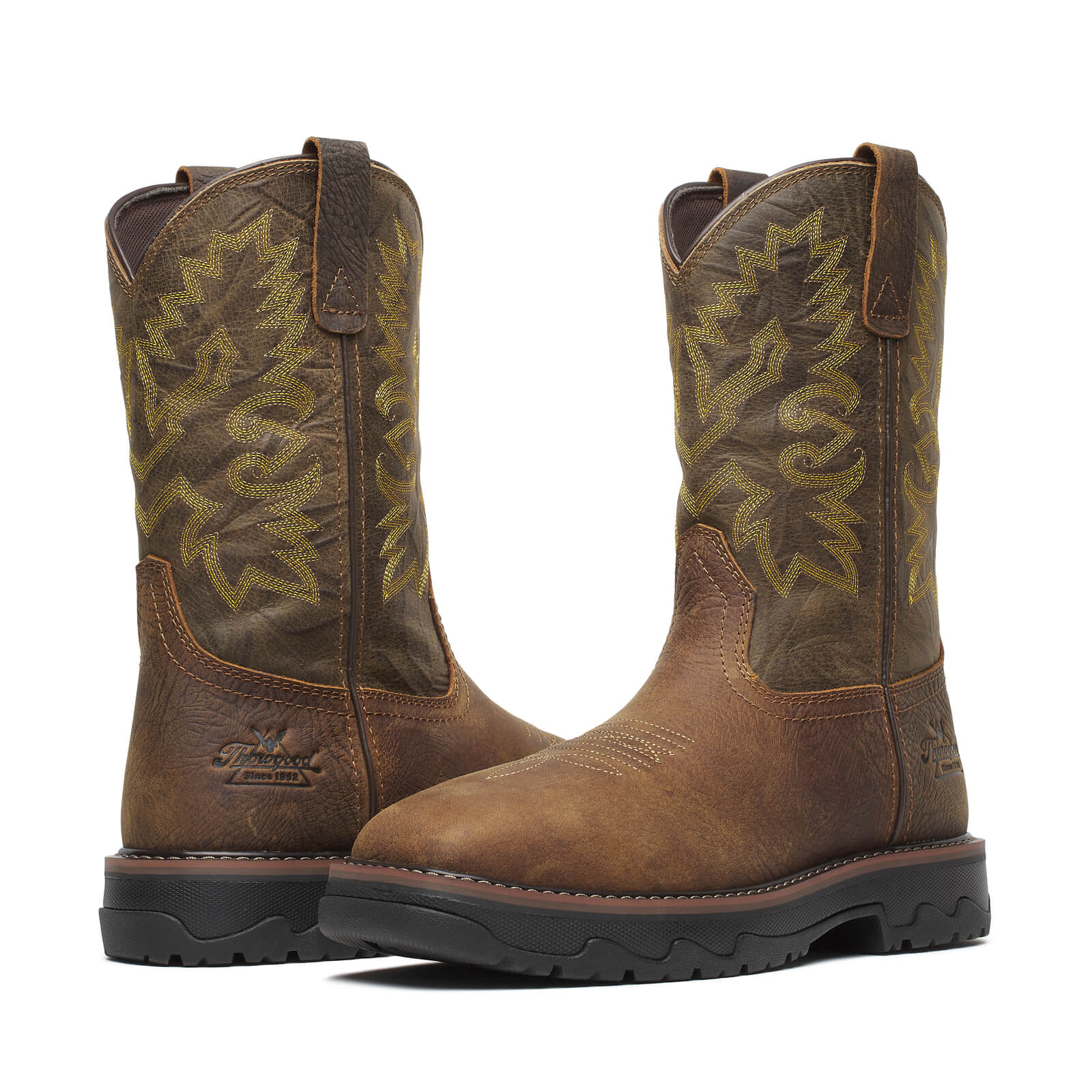 Thorogood Buffalo Ridge – WP 11″ Brown/Sage Nano Sq Toe #804-4342