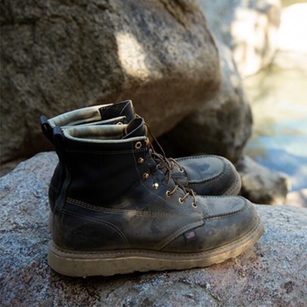 Throrgood Black 6 Moc Safety Steel Toe Work Boot #804-6201