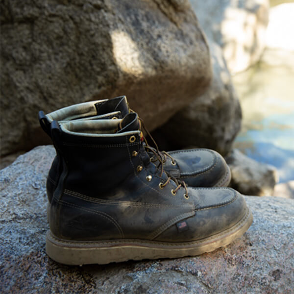 Throrgood Black 6 Moc Safety Steel Toe Work Boot #804-6201
