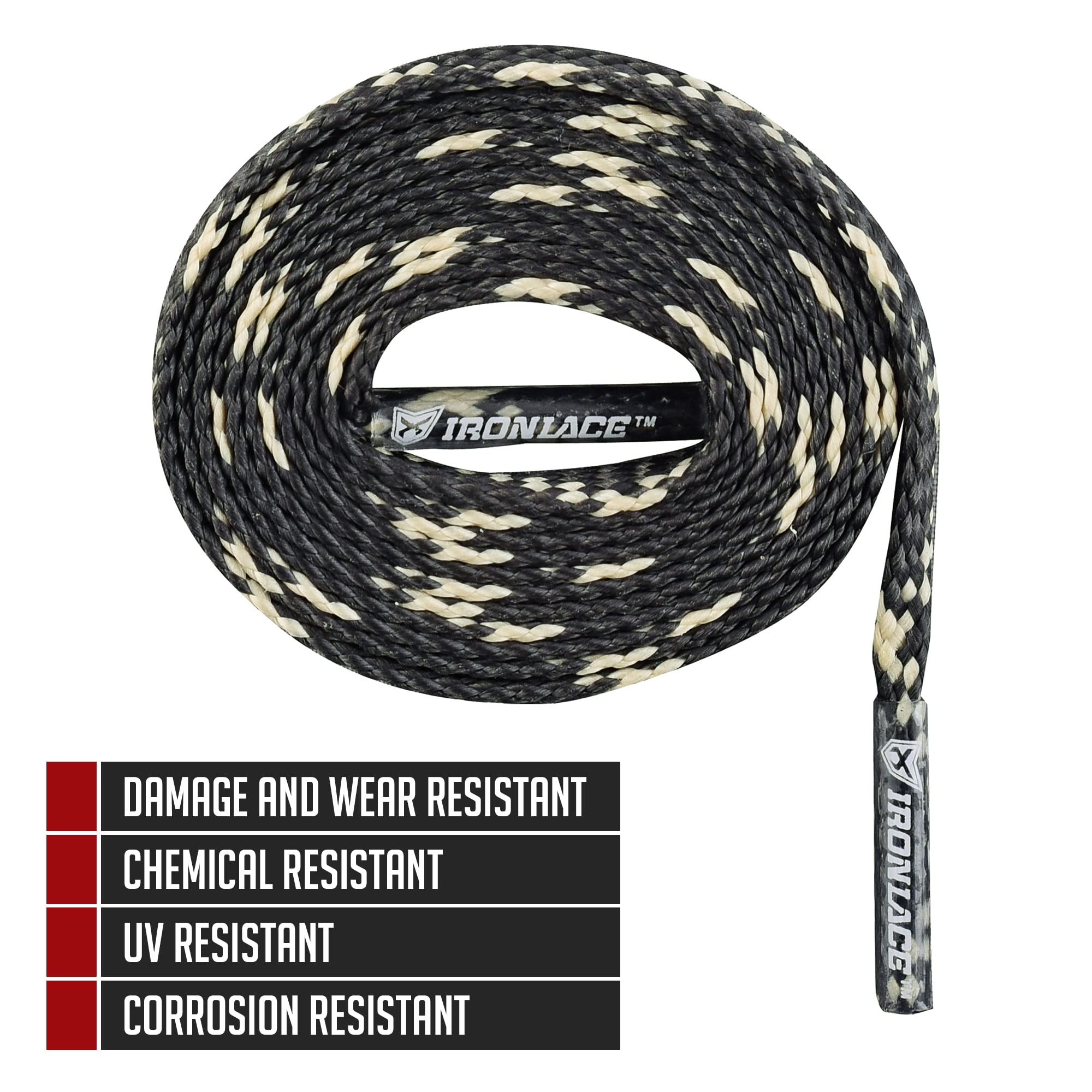 Ironlace Sport Laces-Black/Tan