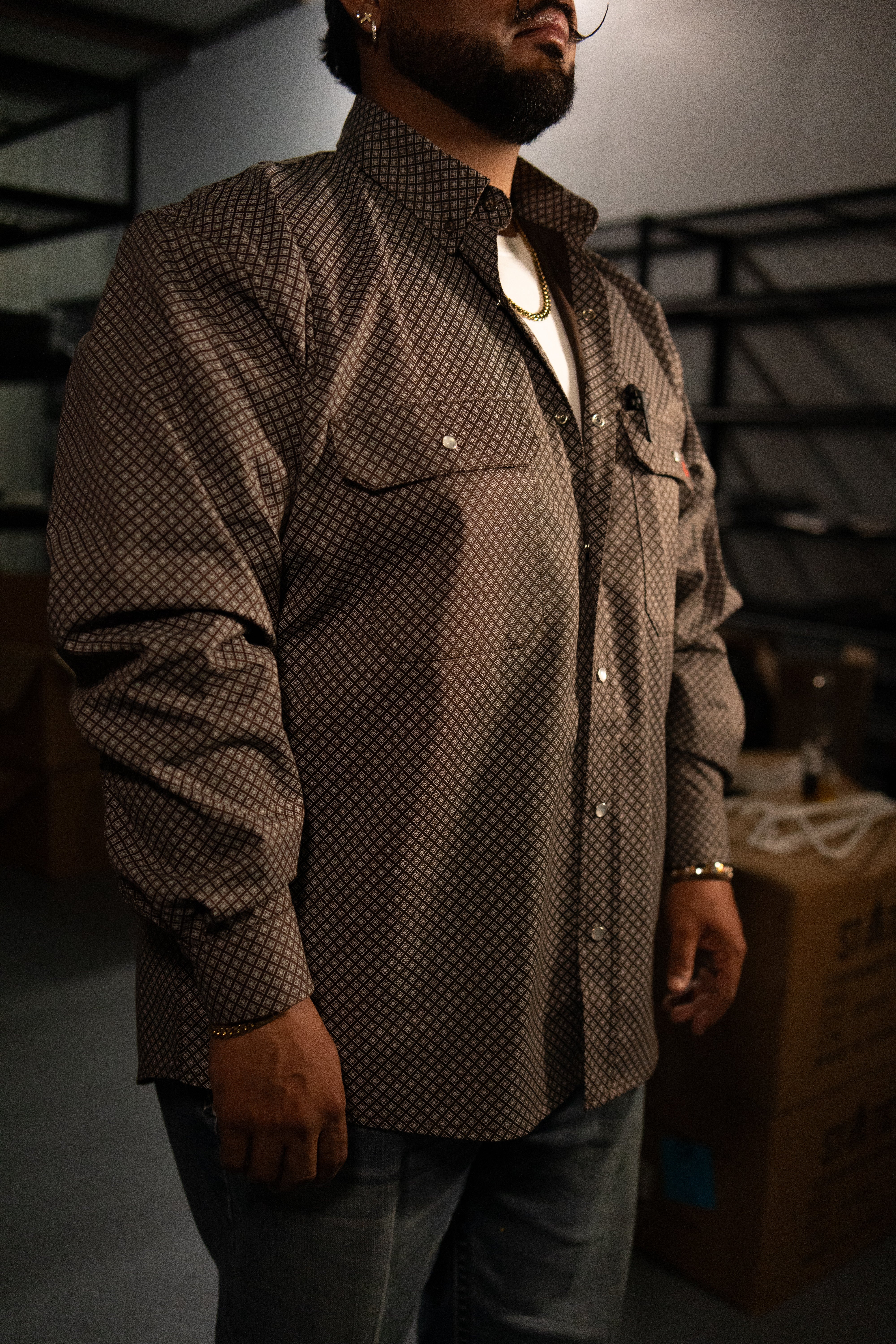 FR Pearl Snap Work Shirt - Copperhead - With U.S Flag