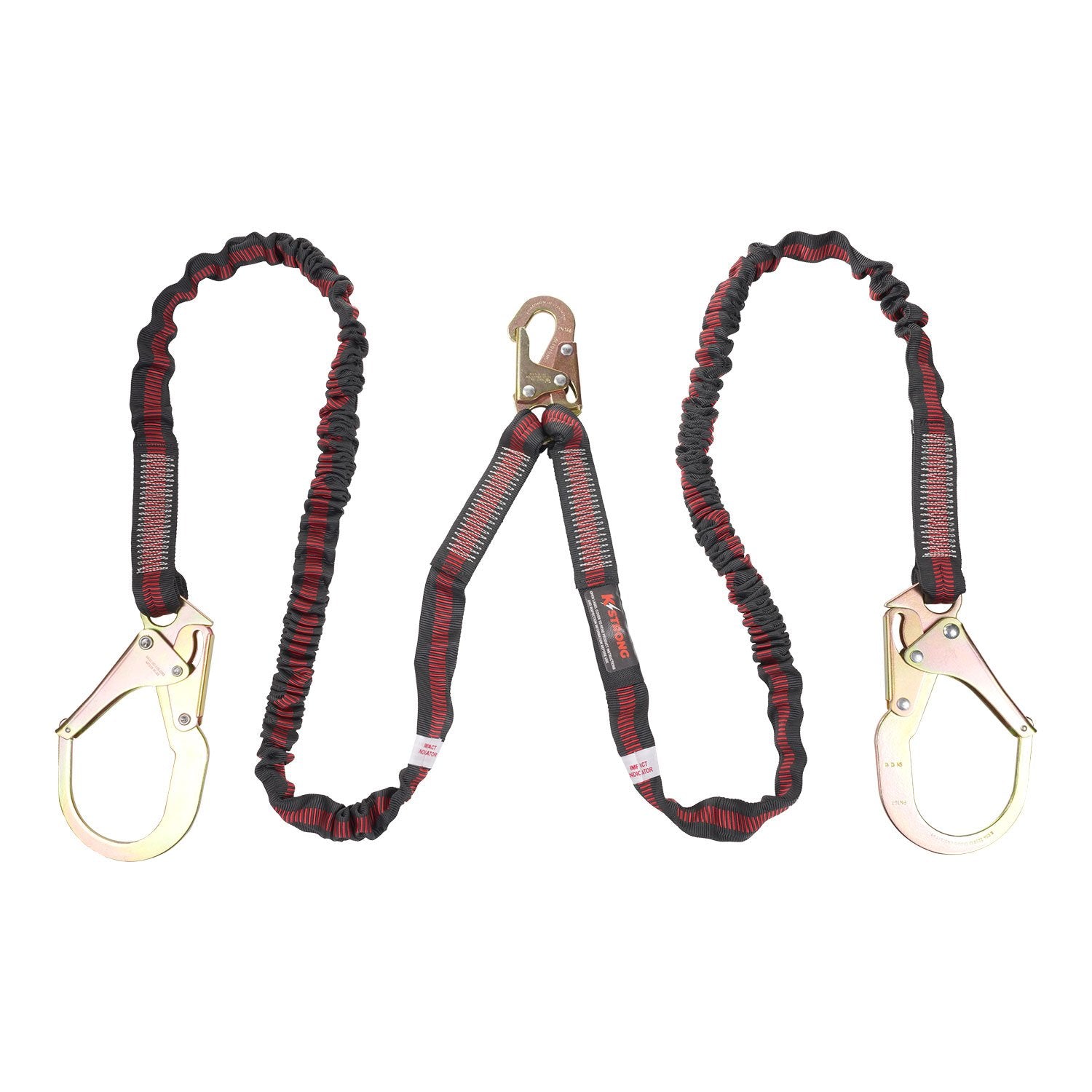 KStrong® 6 ft. Twin leg 100% tie-off Internal design shock absorbing lanyard with snap hook and rebar hooks (ANSI)