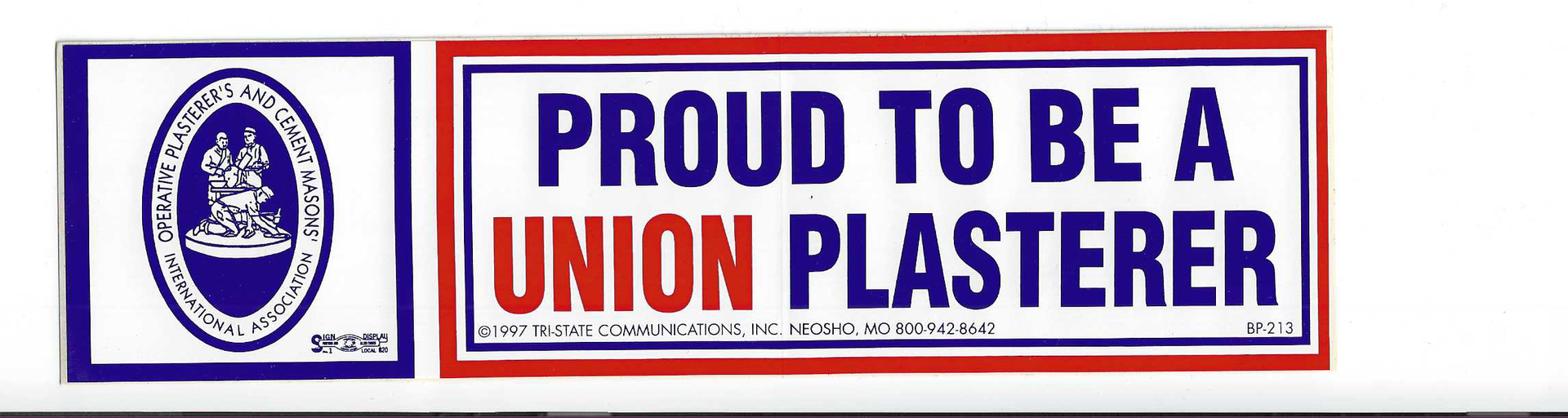 Proud to be a Plasterer Bumper Sticker #BP213