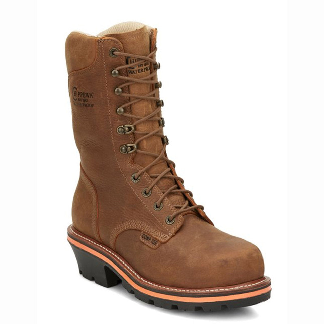 Chippewa Men's Thunderstruck 10" Nano Comp Toe Work Boot Brown- TH1030