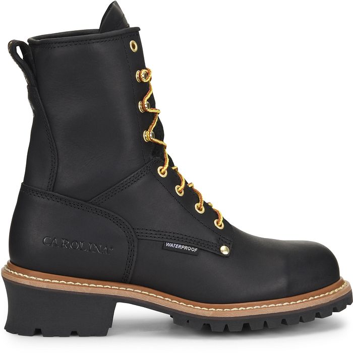 Carolina waterproof, steel toe black logger #CA9823