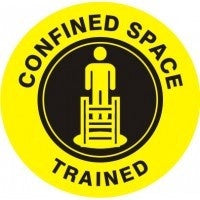 Confined Space Trained Hard Hat Sticker #HMR-153