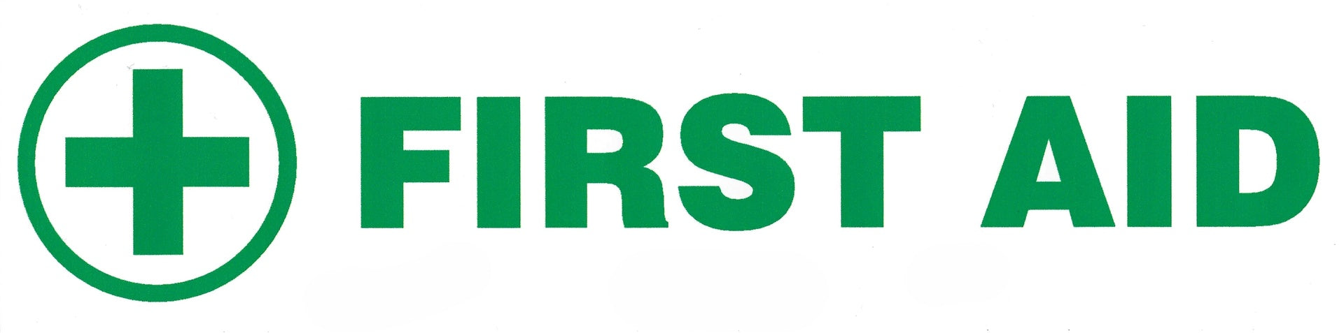 FIRST AID WITH CROSS -- PRESSURE SENSITIVE DECAL 2x9 # PD-2666