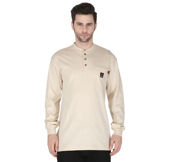 Forge FR Long Sleeve Henley Shirt-Sand