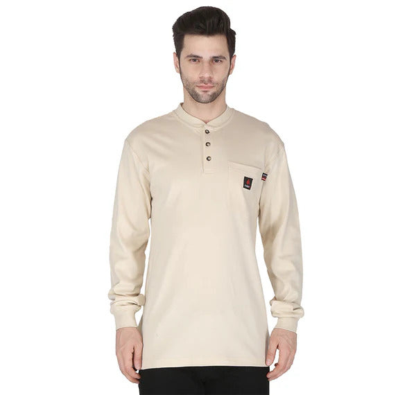 Forge FR Long Sleeve Henley Shirt-Sand