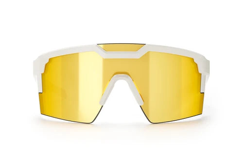 Heat Wave Future Tech Sunglasses: Gloss White Gold Lens Z87+ Polarized