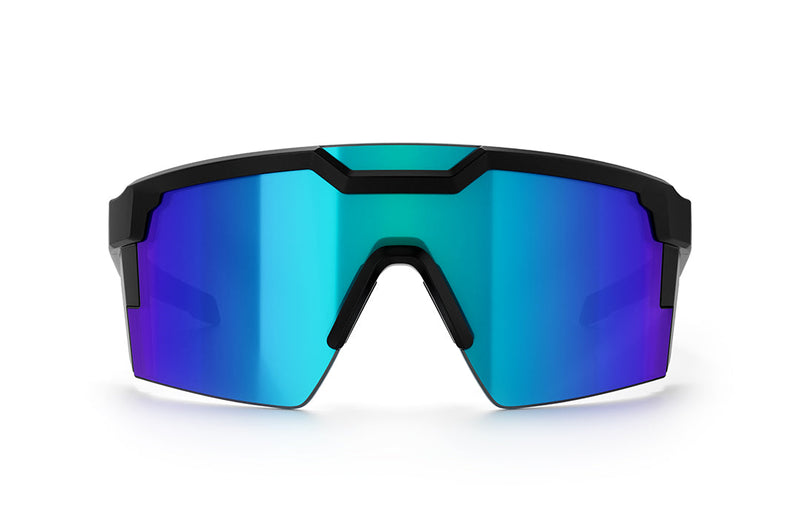 Heat Wave Future Tech Sunglasses: Black Frame/Galaxy Blue Lens Z87+ - HardHatGear